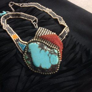 Turquoise beaded necklace